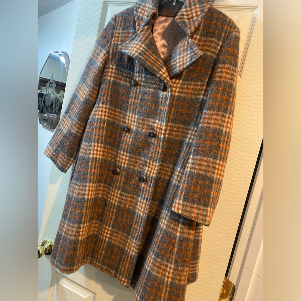 Wool plaid coat